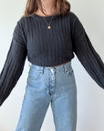 The Dark Charcoal Textured Sweater (L)