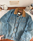 The Flannel Lined Denim Bomber Jacket (L)