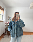 The Flannel Lined Denim Bomber Jacket (L)