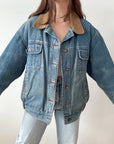 The Flannel Lined Denim Bomber Jacket (L)