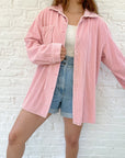 The Bubblegum Pink Corduroy Button Up (XL)