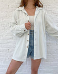 The Blueish White Corduroy Button Up (XL)