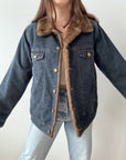 The Faux Fur Lined Denim Coat (M)