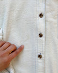 The Blueish White Corduroy Button Up (XL)