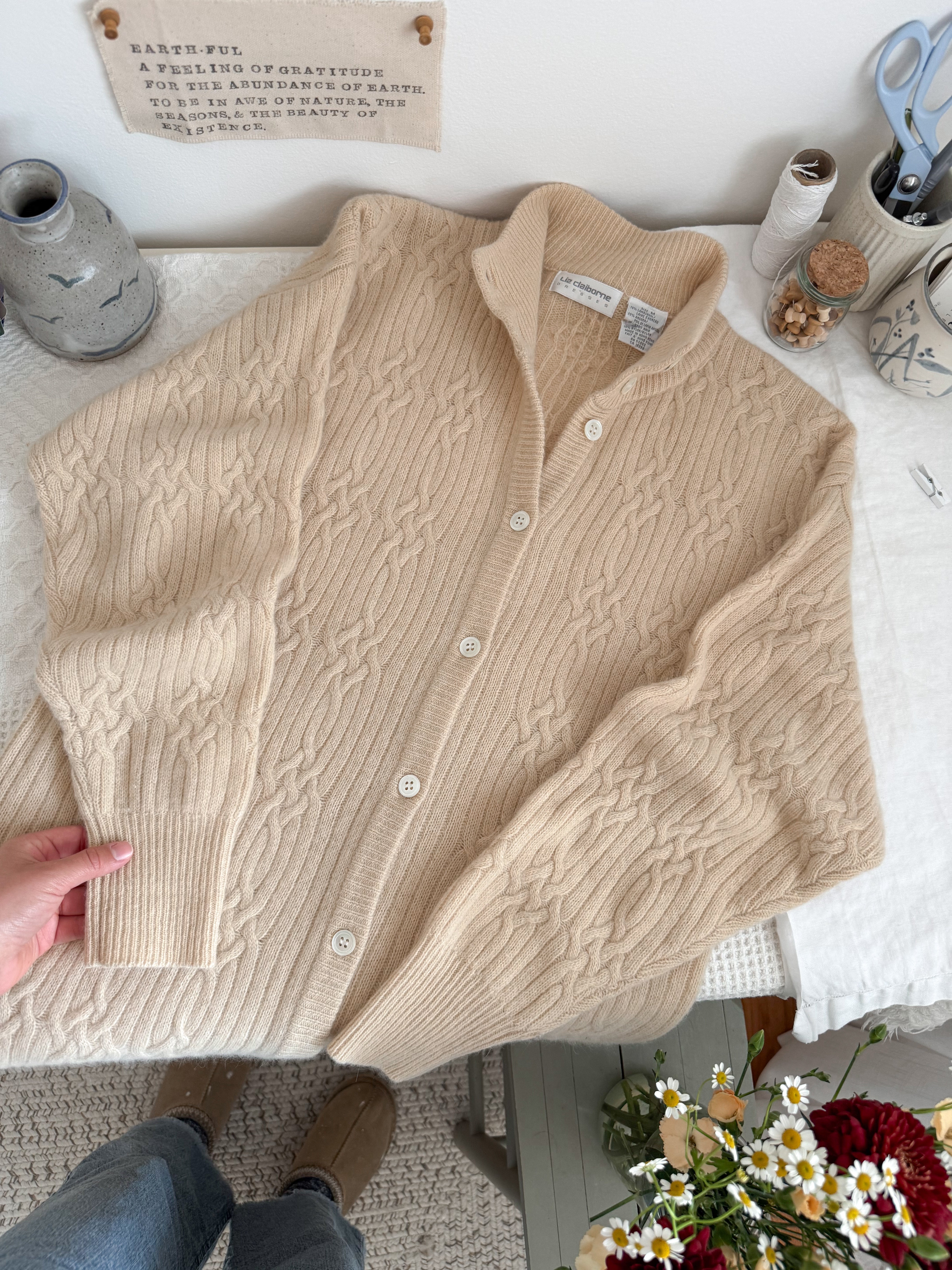 The Cable Knit Cardigan/ Dress (M)