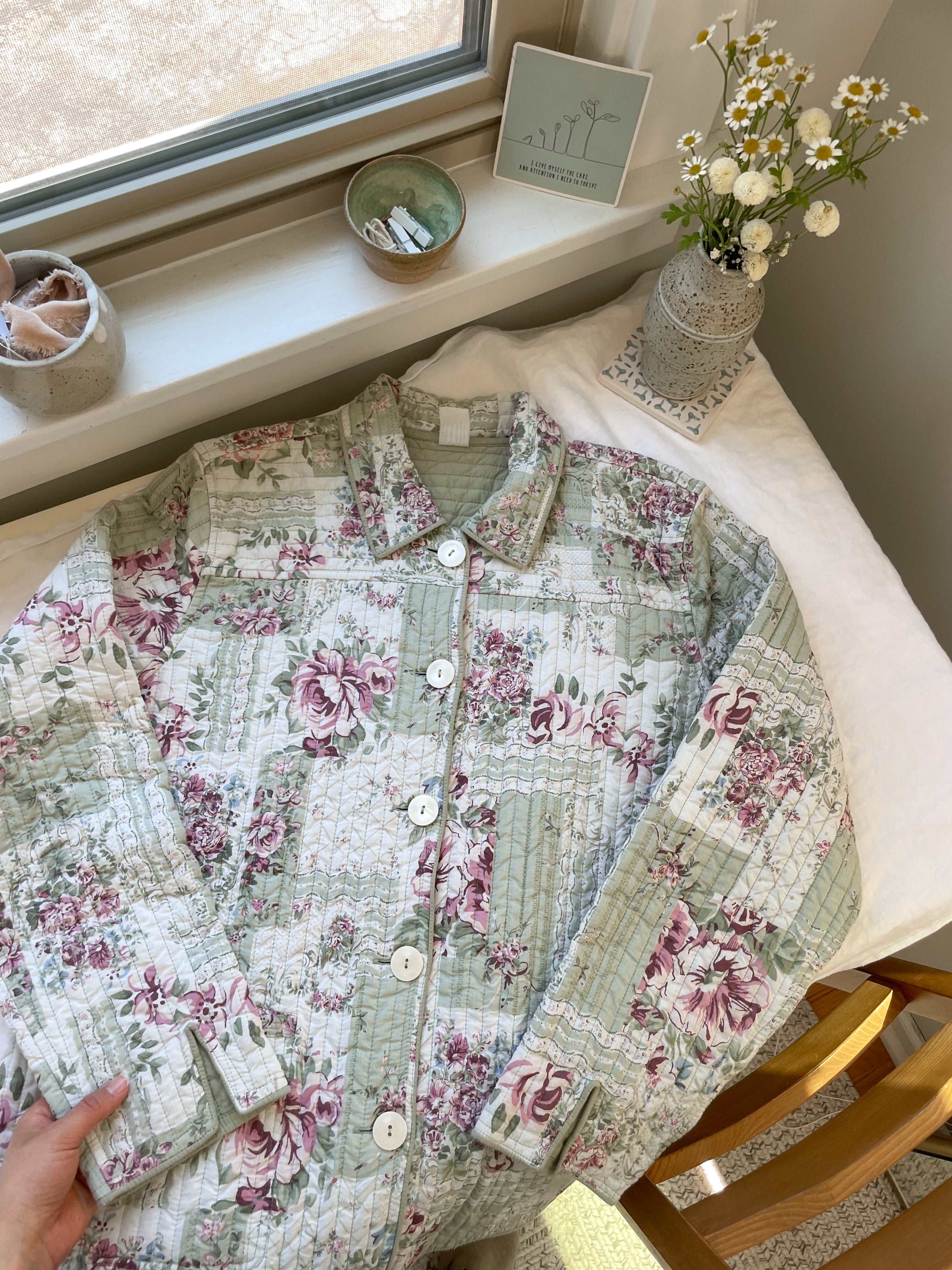 The Floral Reversible Quilted Jacket (M)