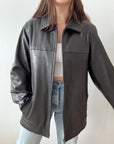 The Edgy Black Leather Jacket (M)