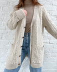 The Oat Braided Cable Knit Cardi (XXL)