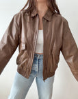 The Flightline Bomber Leather Jacket (M)