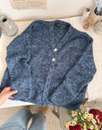 The Blue Speckled Button Cardi/ Sweater (M)