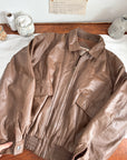 The Flightline Bomber Leather Jacket (M)