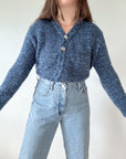 The Blue Speckled Button Cardi/ Sweater (M)
