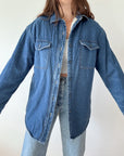 The Dark Wash Fuzzy Lined Shacket (M)