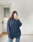 The Cozy Blue Speckle Henley (XL)