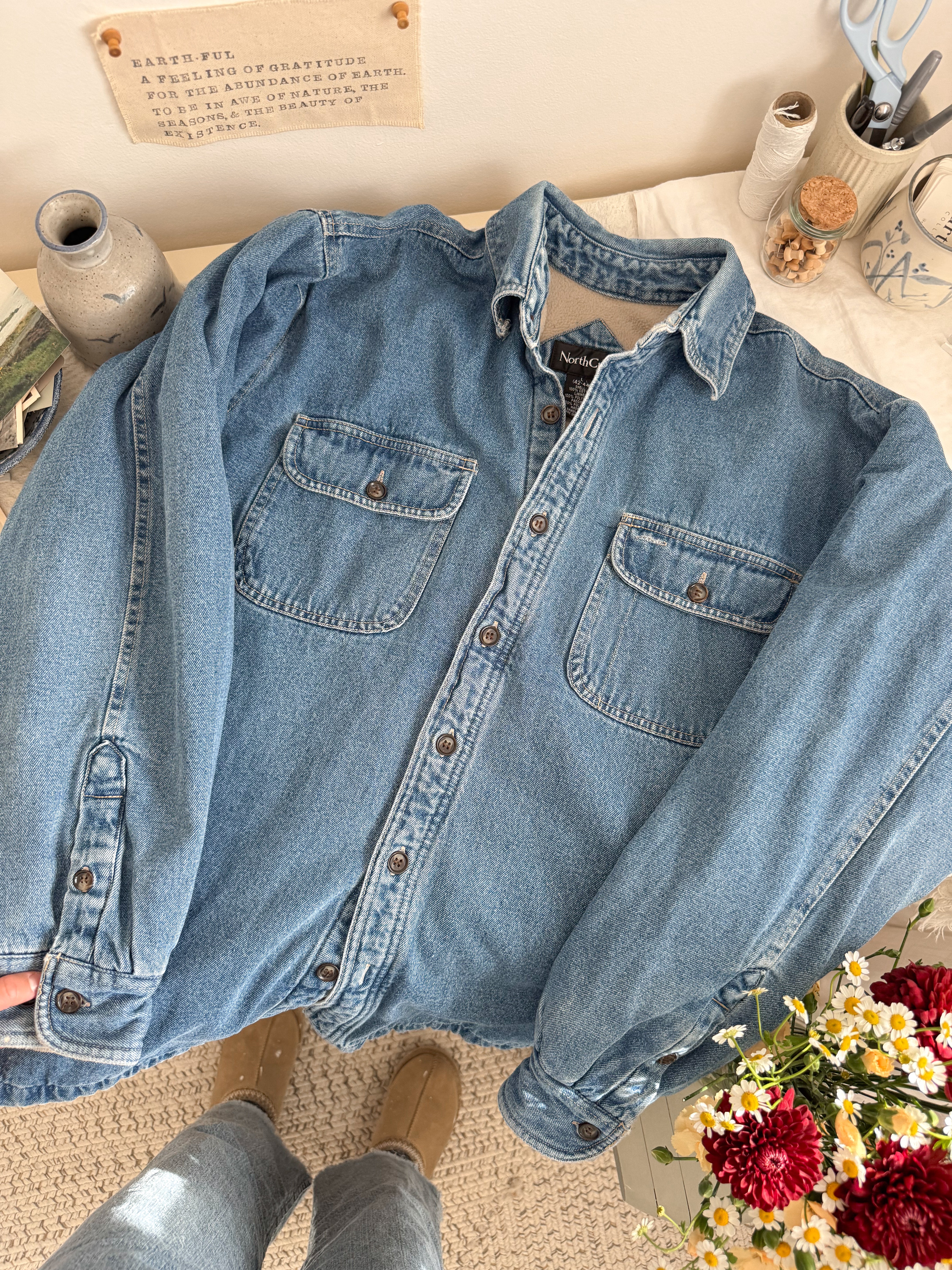 The Mid Wash Denim Shacket (L)