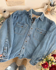 The Mid Wash Denim Shacket (L)