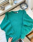 The Turquoise Textured Sweater (L)