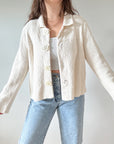 The Fluffy Cloud Big Button Cardigan (S)
