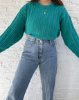 The Turquoise Textured Sweater (L)