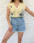 The Pale Yellow Garden Sweater Vest (L)