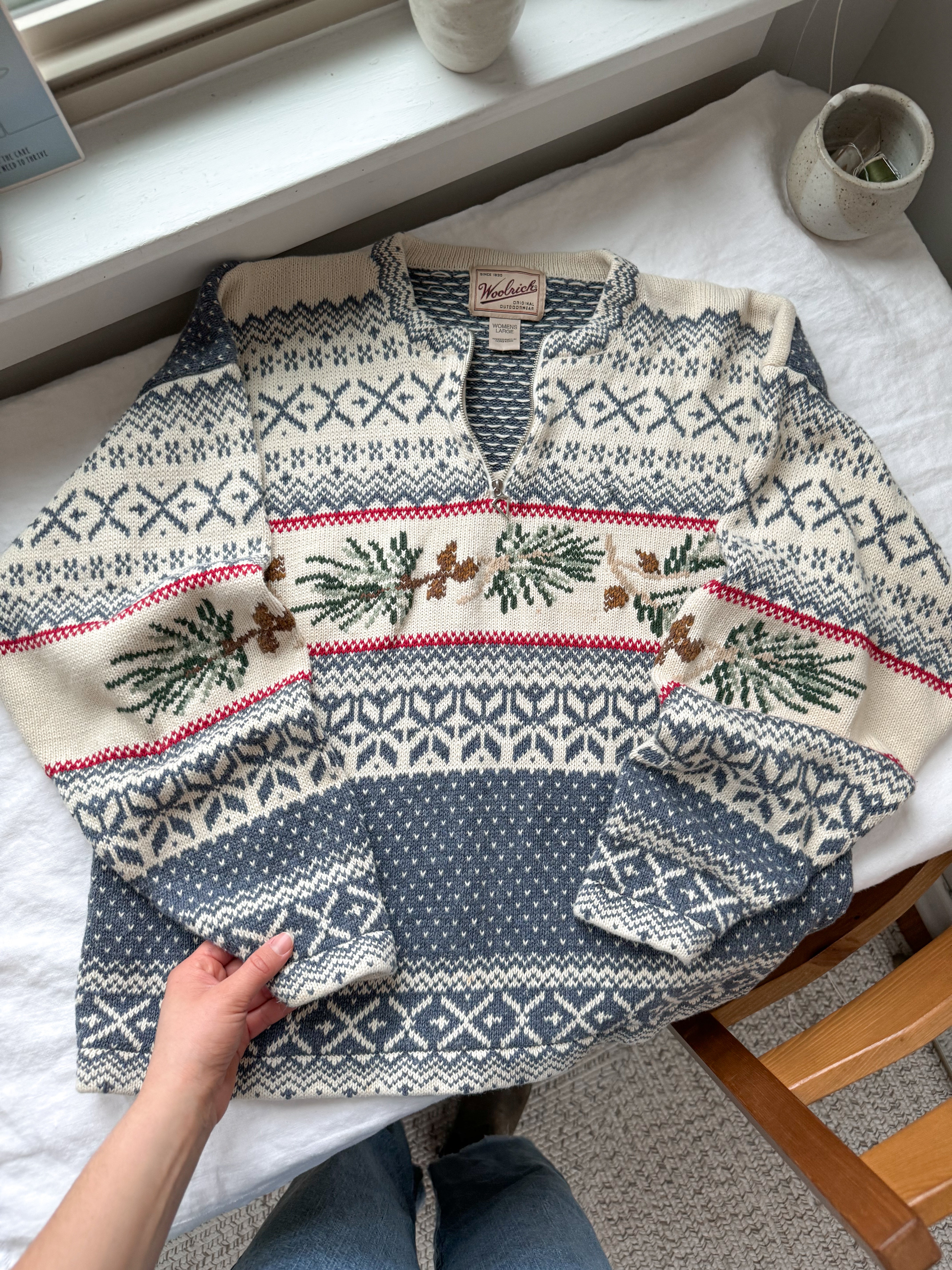 The Mistletoe Fair Isle Quarter Zip (L)