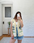 The Pale Yellow Garden Sweater Vest (L)