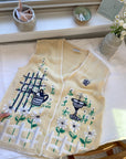 The Pale Yellow Garden Sweater Vest (L)