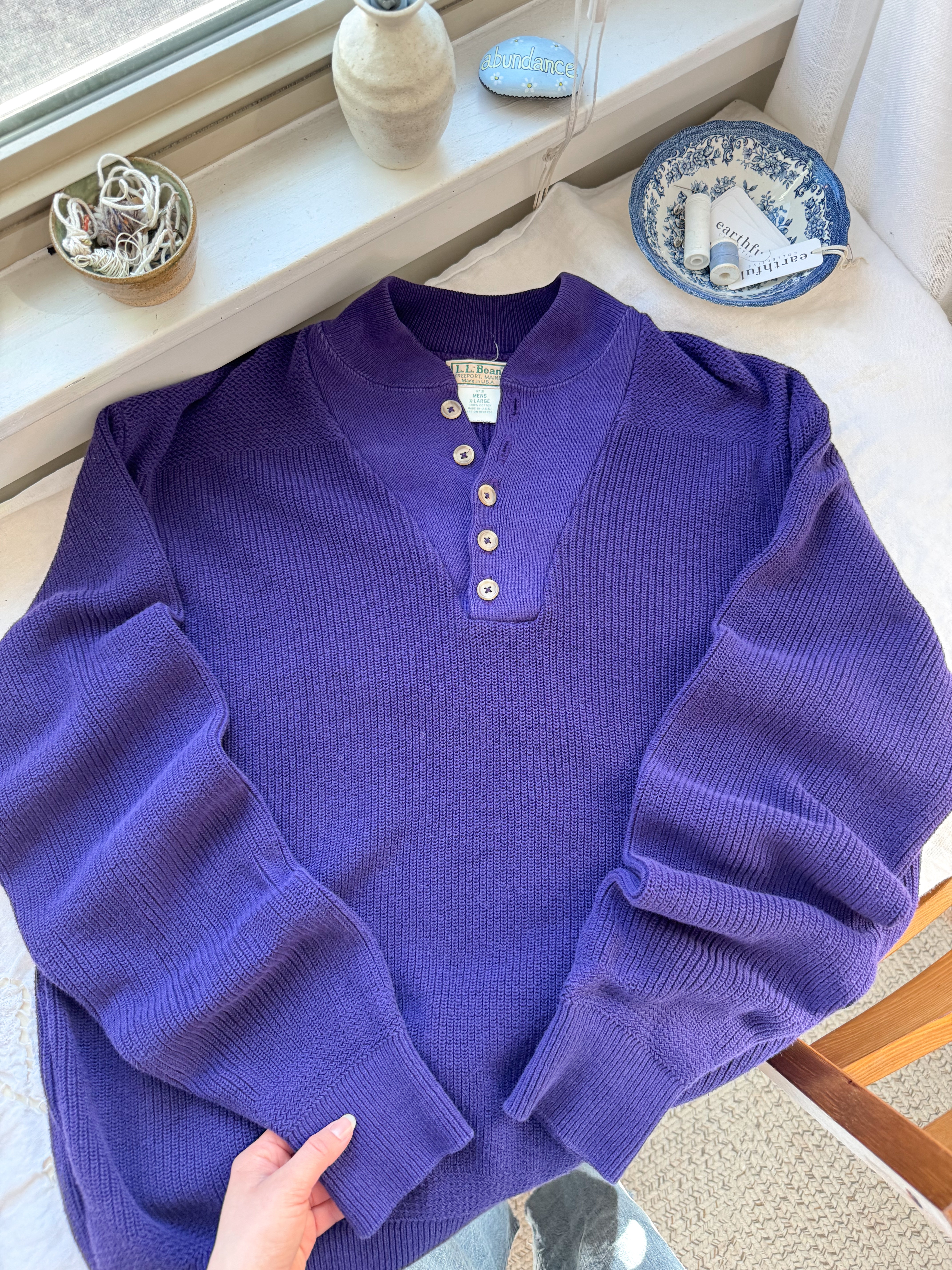 The Purple Henley Sweater (XL)