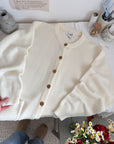 The Ivory Gold Button Cardigan (XL)