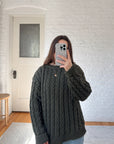 The Braided Olive Sweater (L)