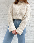 The French Braid Cream Mock Neck Sweater (XXL)