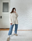 The French Braid Cream Mock Neck Sweater (XXL)