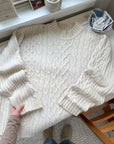 The French Braid Cream Mock Neck Sweater (XXL)