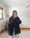 The Charcoal Wool Zip Up Coat (M)