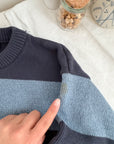 The Two Toned Blue Striped Sweater (M)