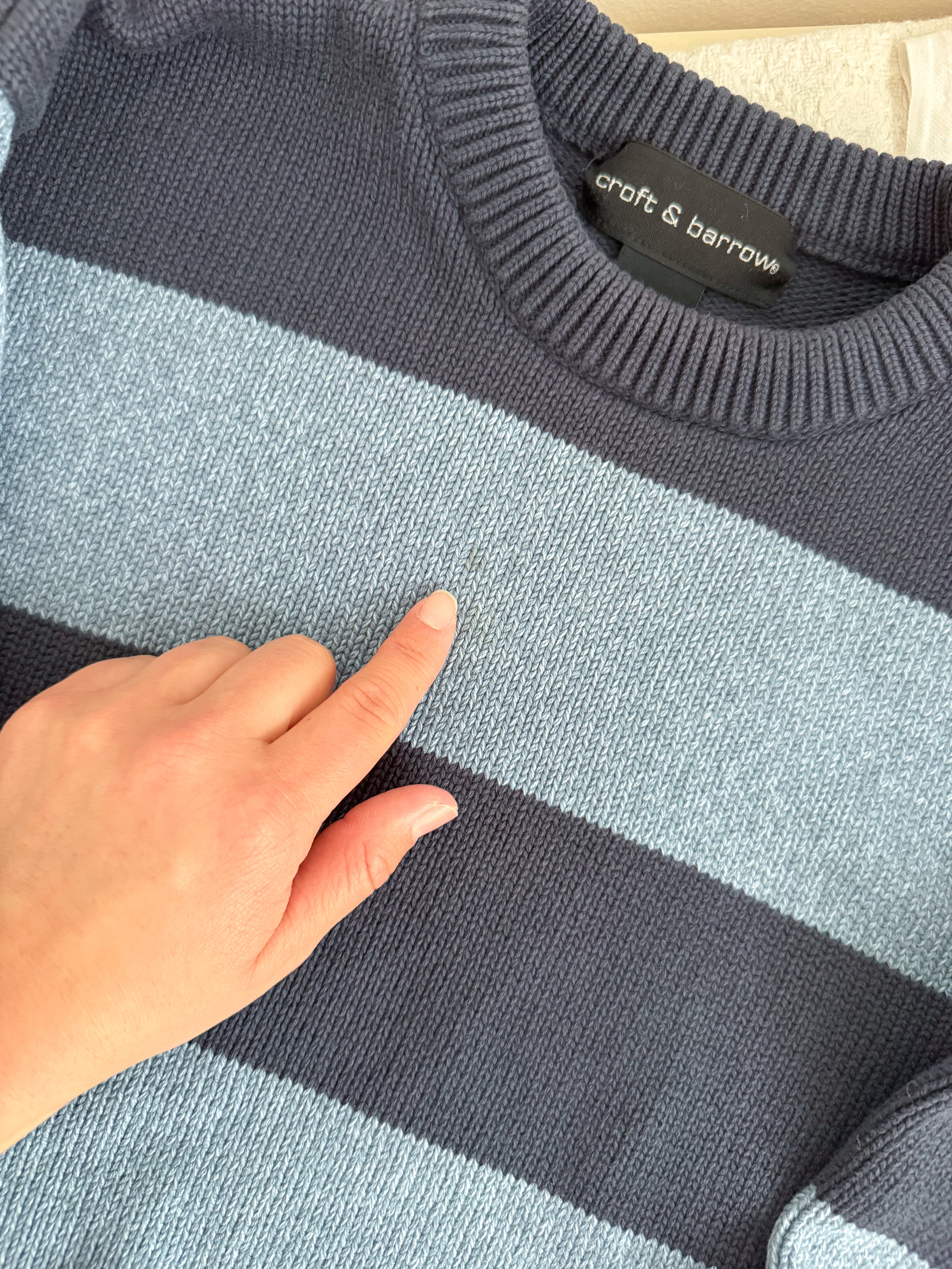 The Two Toned Blue Striped Sweater (M)