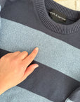 The Two Toned Blue Striped Sweater (M)