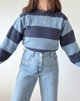 The Two Toned Blue Striped Sweater (M)