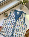 The Woven Floral Denim Vest (PL)