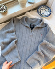 The Grey Polo Zipper Henley (M)