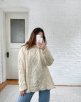 The Creamy Cable Knit Sweater (M)