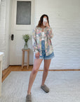 The Abstract Silk Floral Button Up (M)