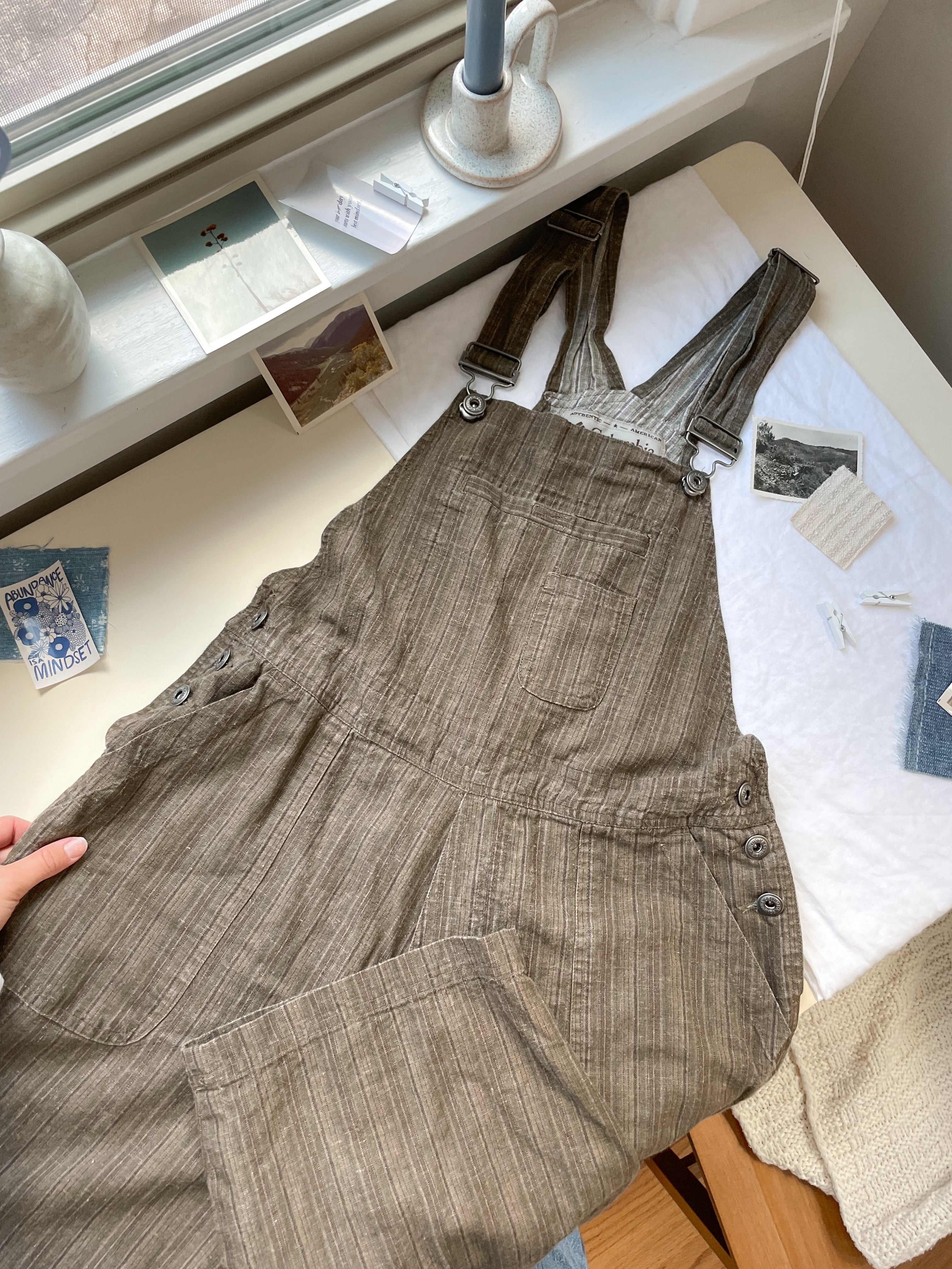 The Leafy Linen Overalls (M)