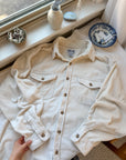 The Eggshell Corduroy Button Up (L)