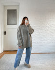 The Grey Speckled Mock Neck Sweater (XL)