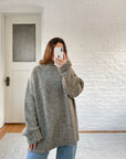 The Grey Speckled Mock Neck Sweater (XL)