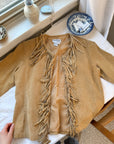 The Camel Fringe Leather Jacket (M)