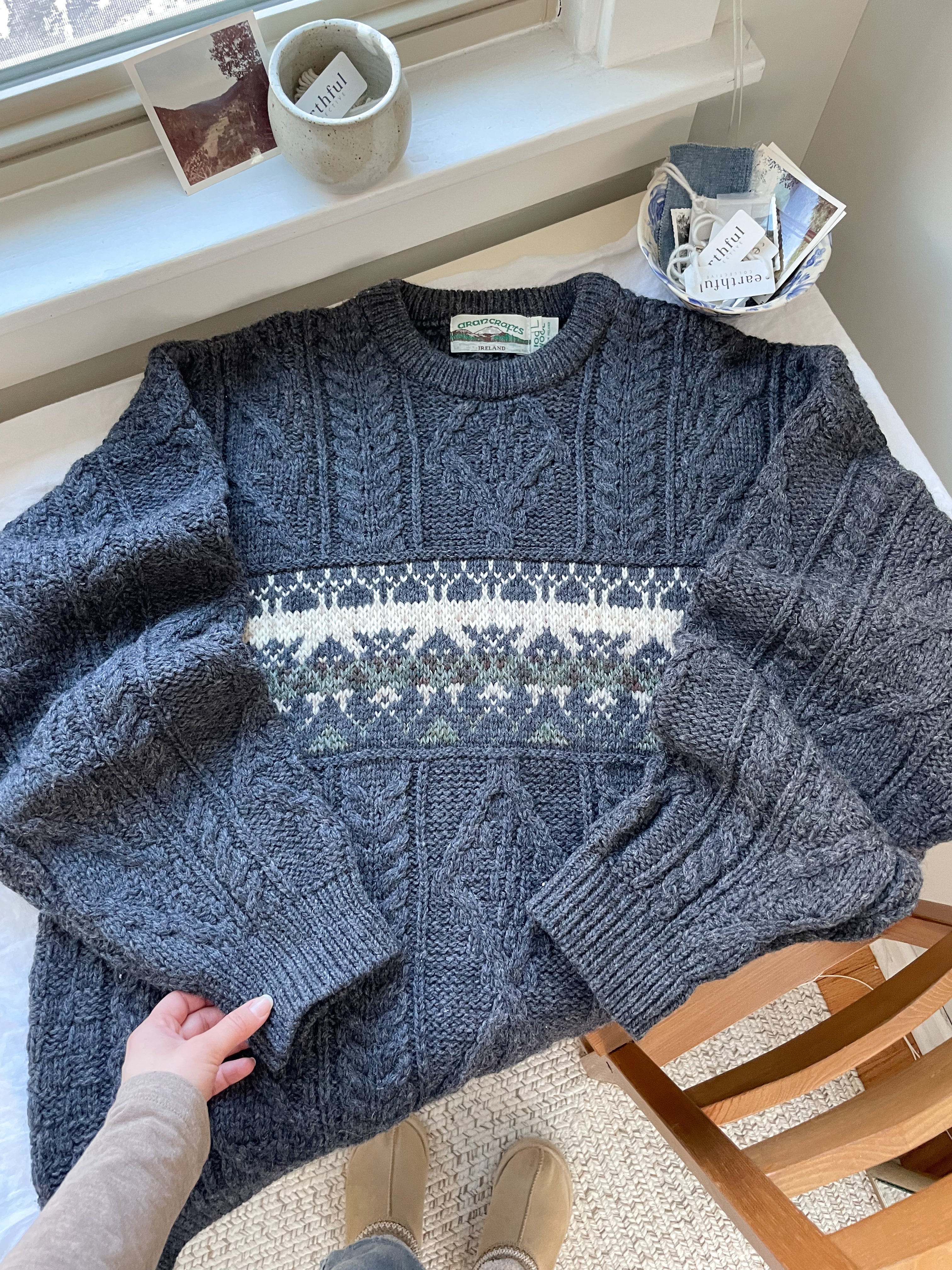 The Forest Fair Isle Sweater (L)