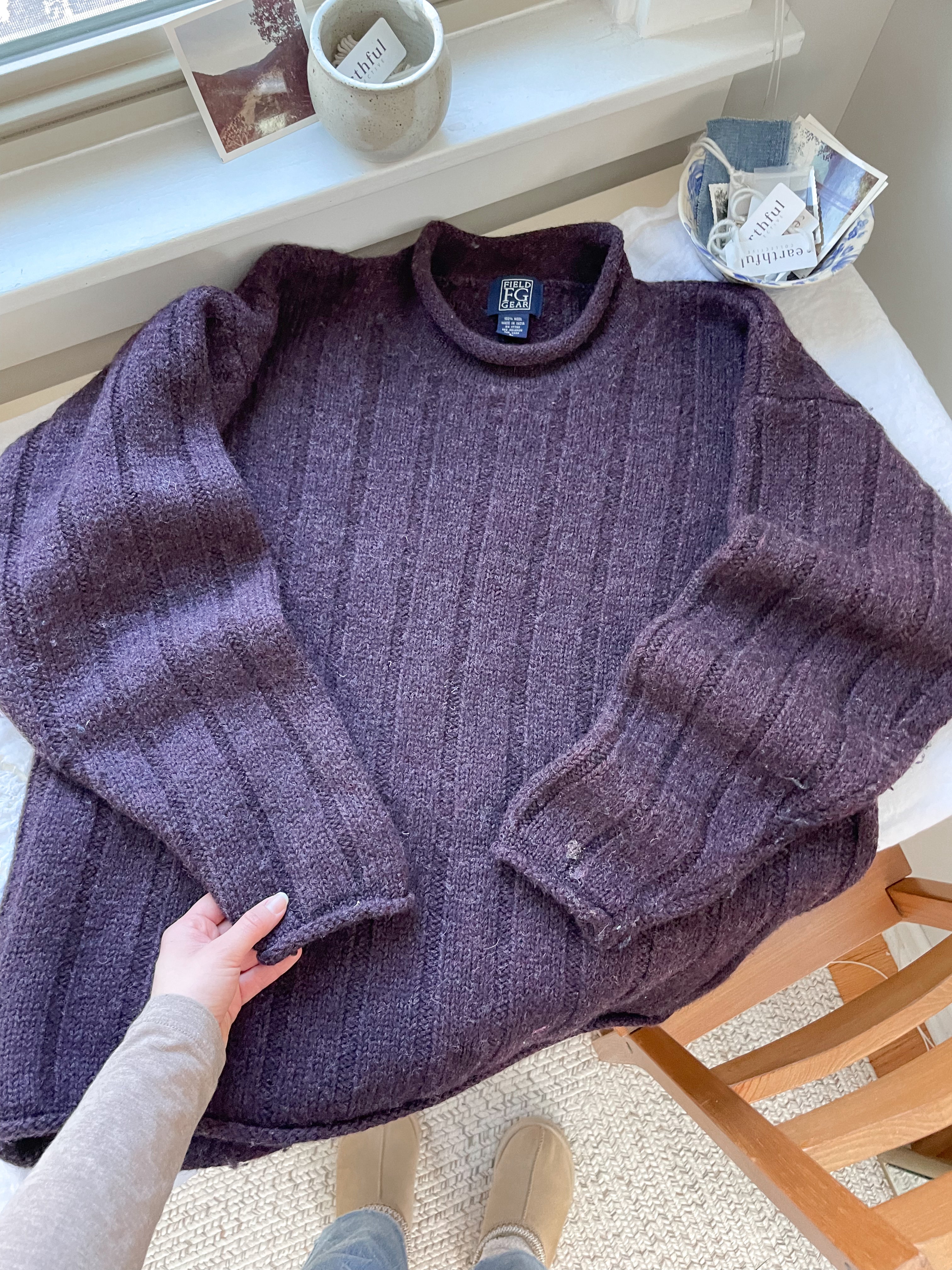 The Plum Speckled Sweater (L)