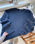 The Navy Wide Ribbed Sweater (XXL)